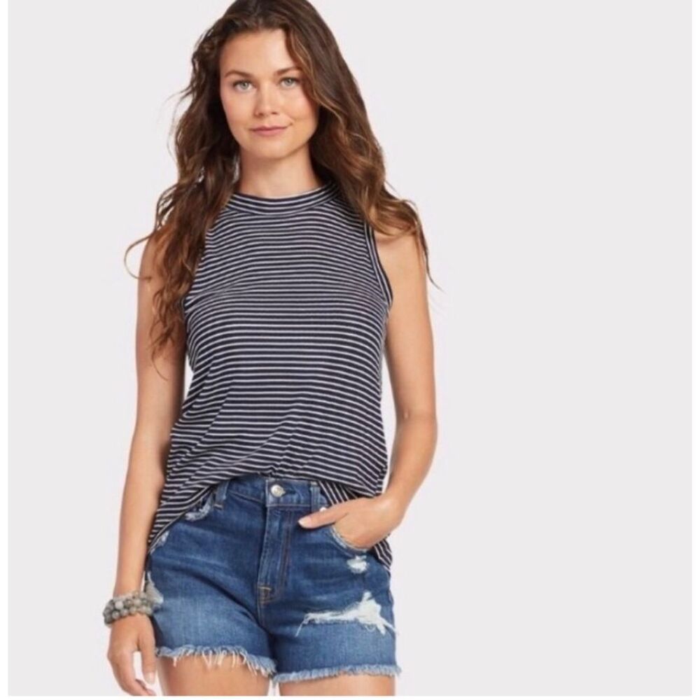 Evereve Peyton Jensen Open Back Stripe Tank Size S